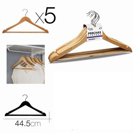 SET 5 PERCHAS MADERA 44CM URBAN LIVING - 25053