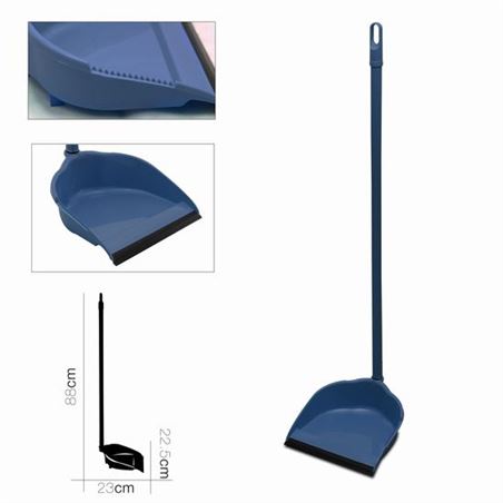 RECOGEDOR CON MANGO METALICO 80CM AZUL - 77117