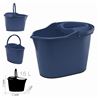 CUBO OVALADO CON ESCURRIDOR 15 LITROS AZUL - 77125
