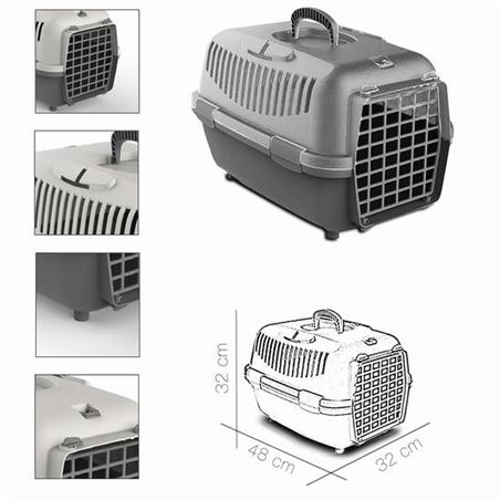 TRANSPORTIN MASCOTAS GRIS CLARO 48X32X32CM - 601561