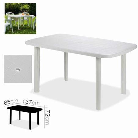 MESA DE JARDÍN FARO BLANCA 137X85XH72CM - 224685