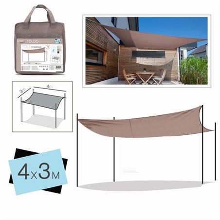 TOLDO RECTANGULAR 3X4 METROS TOPO + BOLSA - 15824