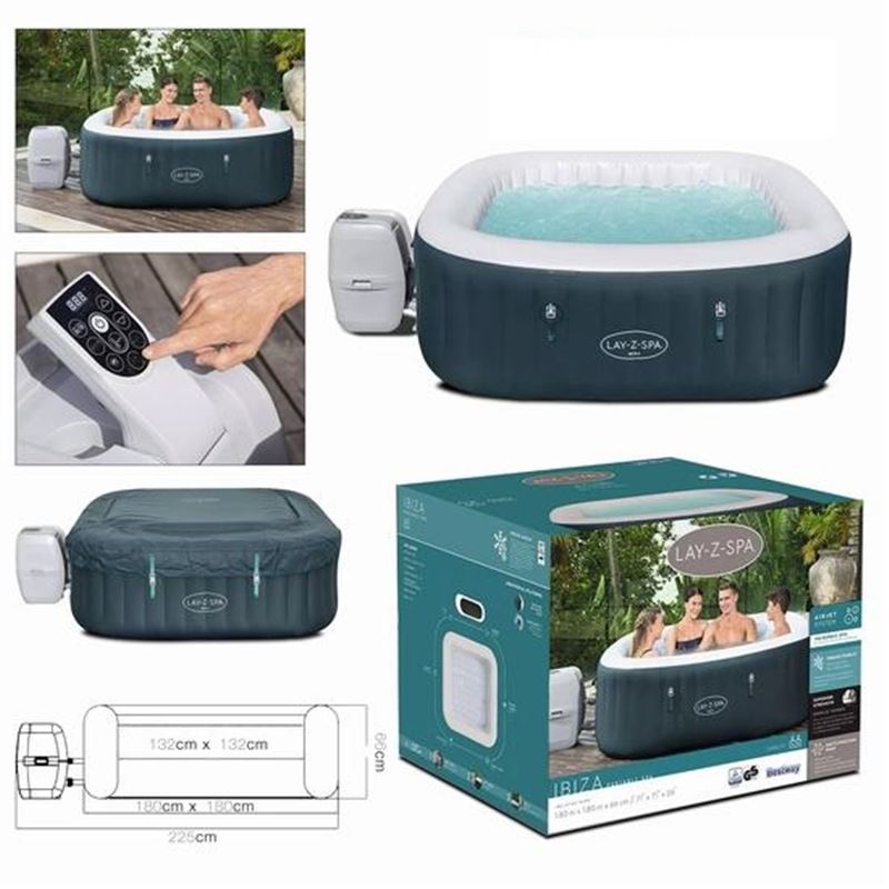 SPA IBIZA LAY-Z-SPA 180X180X66CM 4-6 PERSONAS BESTWAY - 60015