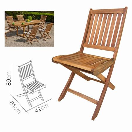 SILLA DE MADERA PLEGABLE URBAN LIVING - 16559