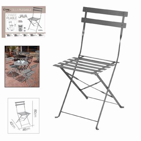 SILLA PLEGABLE METALICA JAVA ANTRACITA - 224948