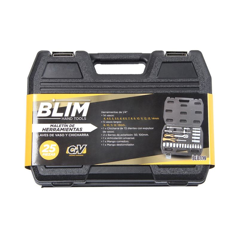 MALETIN HERRAMIENTAS C.V. 25 PCS 1/4" BLIM - BL0339_02