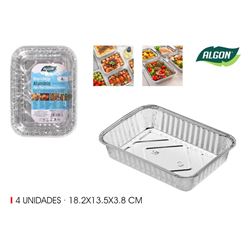 SET 4 BANDEJAS ALUMINIO RECTANGULARES ALGON - BA01054174977.