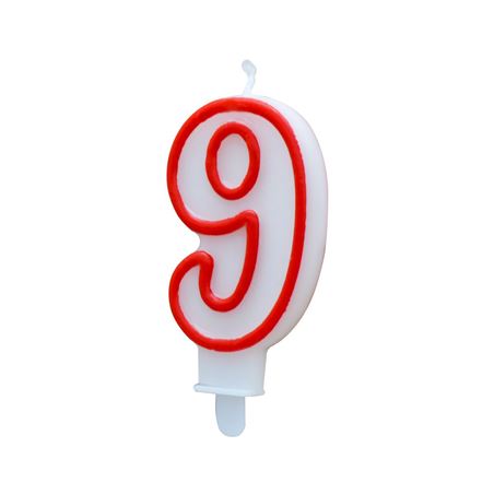 VELA BLANCA Y ROJA NUMERO 9 ALGON - BA01022374967.