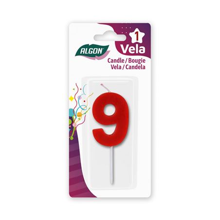 VELA ROJA NUMERO 9 ALGON - BA01022374956.