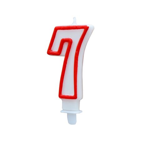 VELA BLANCA Y ROJA NUMERO 7 ALGON - BA01022374965.