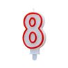 VELA BLANCA Y ROJA NUMERO 8 ALGON - BA01022374966.