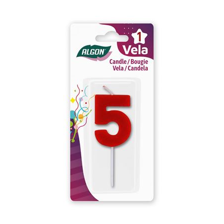 VELA ROJA NUMERO 5 ALGON - BA01022374952.