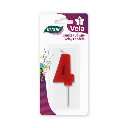VELA ROJA NUMERO 4 ALGON - BA01022374951.