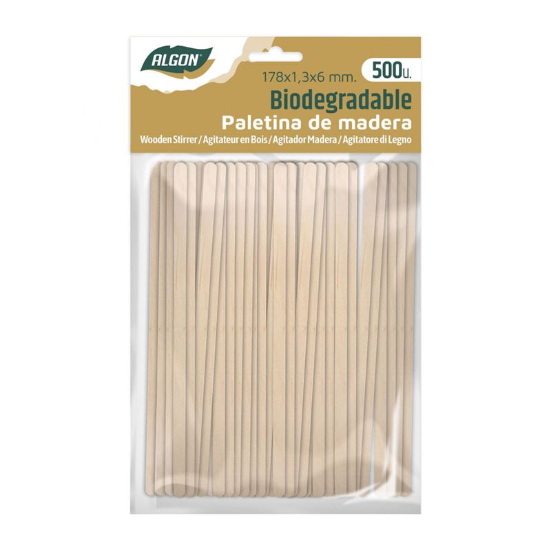 SET 500 PALETINAS DE MADERA 17X6MM ALGON - BA01019175199.