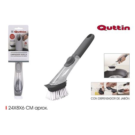 CEPILLO LIMPIADOR VAJILLA CON DISPENSADOR DE JABON QUTTIN - BE01013372347.