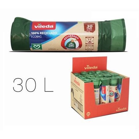 PACK 15 BOLSAS BASURA REFORZADA 30 LITROS ECOBAG VILEDA - 151831F