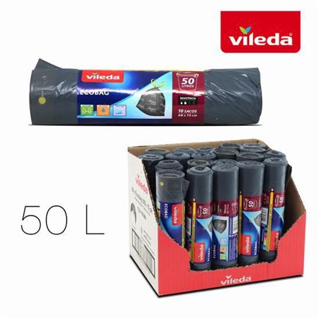 PACK 10 SACOS BASURA AUTO CIERRE 50 LITROS ECOBAG VILEDA - 15191