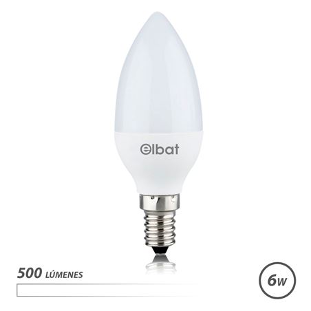 BOMBILLA LED C37 | 6W | 500LM | E14 | LUZ BLANCA | ELBAT - EB0485