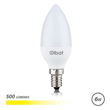 BOMBILLA LED C37 | 6W | 500LM | E14 | LUZ CALIDA | ELBAT - EB0486