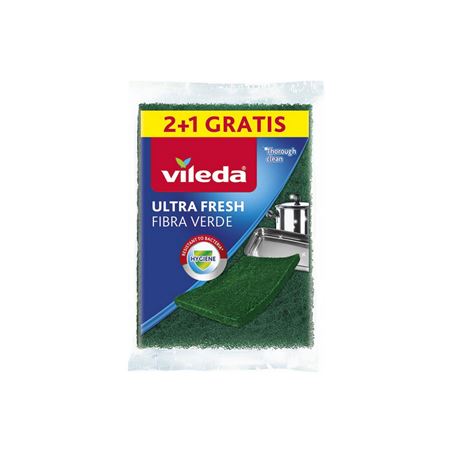 PACK 3 ESTROPAJOS FIBRA VERDE ULTRA FRESH VILEDA - 16229F