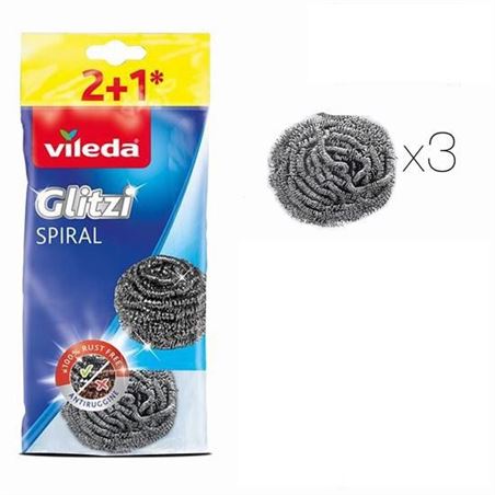 PACK 3 ESTROPAJOS ACERO INOX SPIRAL VILEDA - 10855F-1