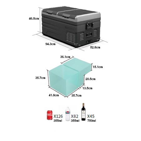 NEVERA PORTATIL CON COMPRESOR LG 90 LITROS DOBLE ZONA MUVIP - MV0514ESP