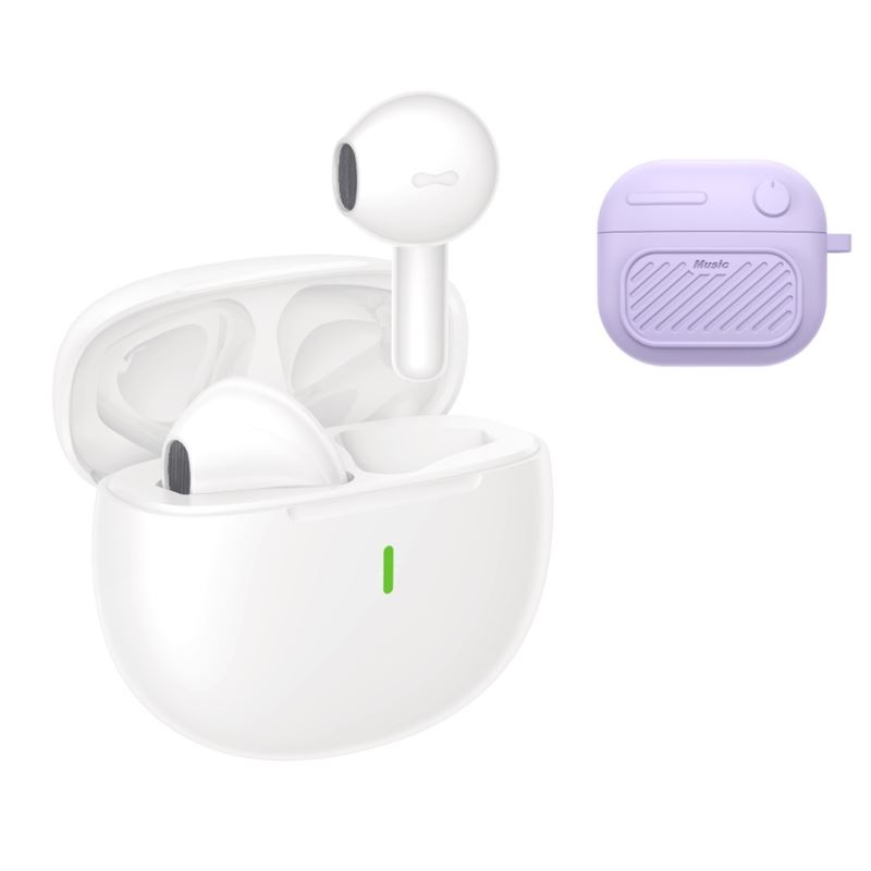 AURICULARES TWS X26 | FUNDA DE SILICONA + CORDÓN | VIOLETA XO - XOX26PU