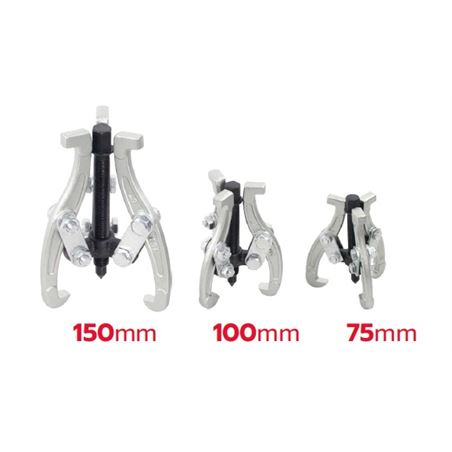 JUEGO 3PCS SACA RODAMIENTOS 3 PUNTOS 75mm, 100mm, 150mm MADER - 61113