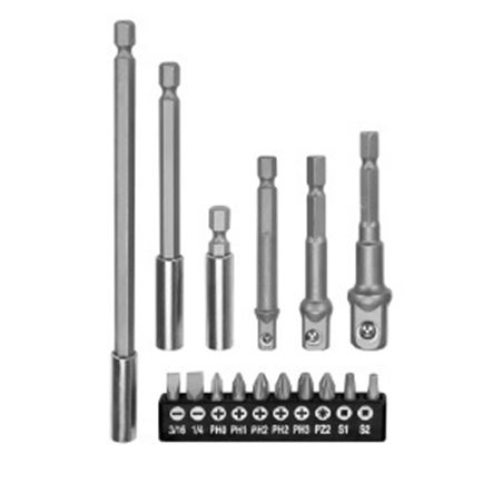 JUEGO 16 PCS ADAPTADORES + EXTENSIONES MADER - 61720