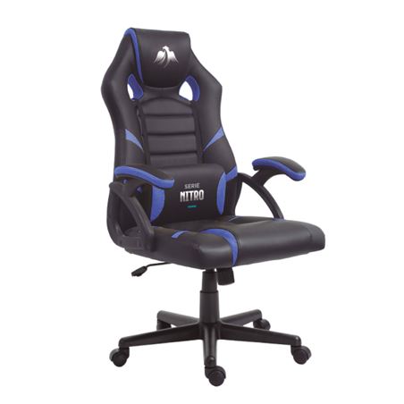 SILLA GAMING SERIE NITRO NEGRO/AZUL CROMAD - CR1138