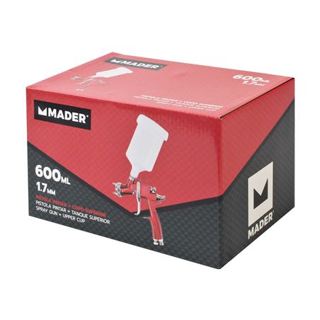 PISTOLA PINTAR VASO SUPERIOR, 1.7mm. 600mL. MADER - 35222-1