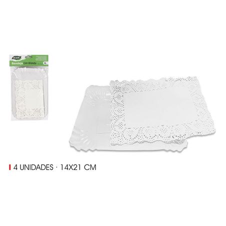 SET 4 BANDEJAS RECTANGULARES CON BLONDA 14X21CM ALGON - BA01043175316