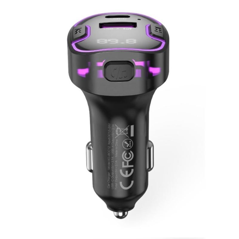TRANSMISOR FM BCC12 BLUETOOTH + USB + TIPO C XO - XOBCC12-2