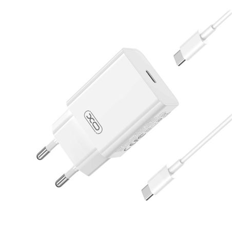 CARGADOR DE CORRIENTE L126 20W TIPO C + CABLE TIPO C XO BLANCO - XOL126TC