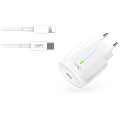 CARGADOR DE CORRIENTE L113 20W TIPO C + CABLE LIGHTNING XO BLANCO - XOL113LG