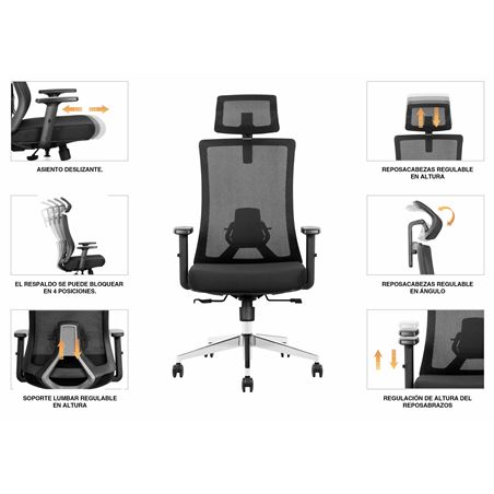 SILLA OFICINA GAMA SENIOR SE8000 CROMAD - CR1130-5