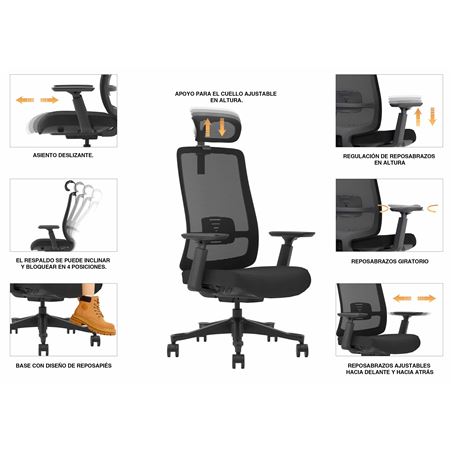 SILLA OFICINA GAMA SENIOR SE9000 CROMAD - CR1131-4