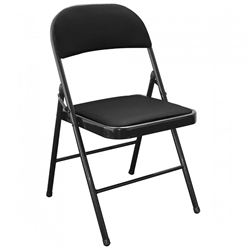 SILLA PLEGABLE ACOLCHADA NEGRA - 75885