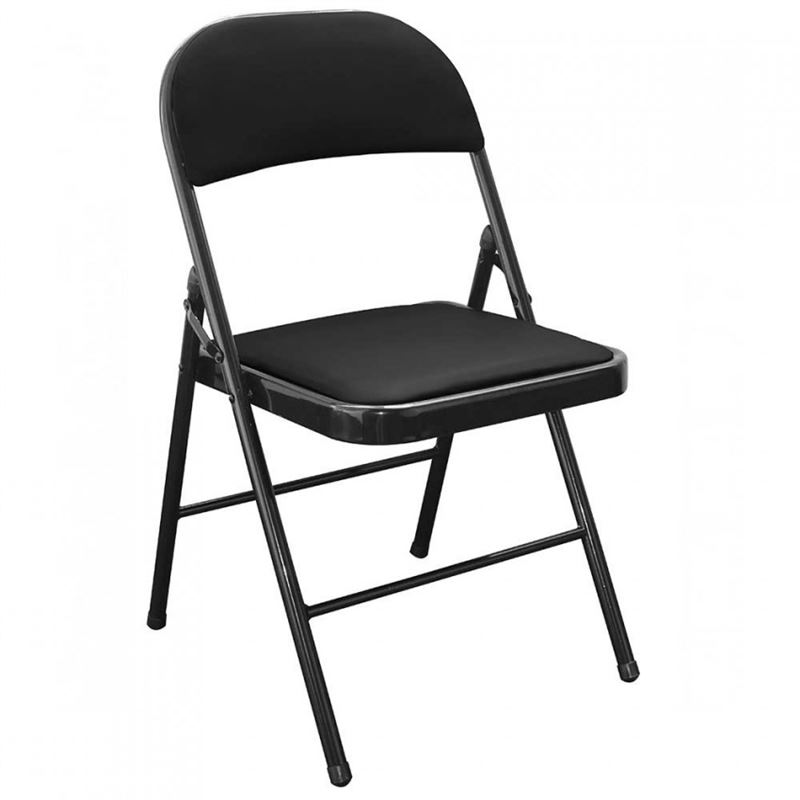 SILLA PLEGABLE ACOLCHADA NEGRA - 75885