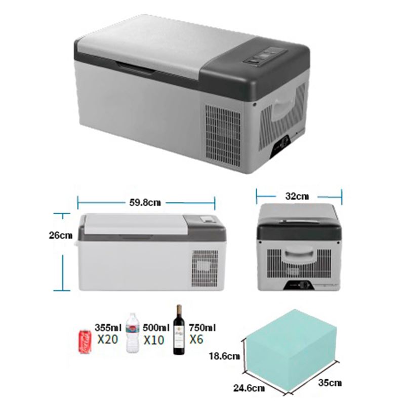 NEVERA DE COMPRESOR PORTATIL 15 LITROS 45W MUVIP - MV0472ESP