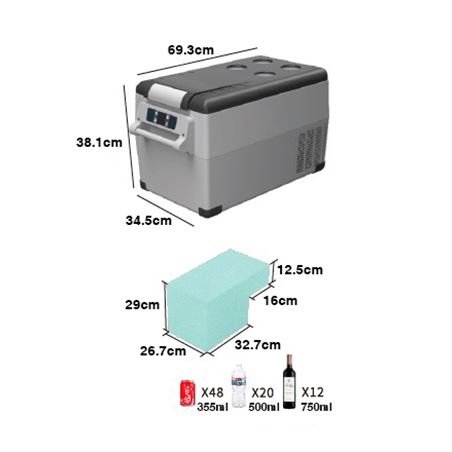 NEVERA DE COMPRESOR PORTATIL 31 LITROS 50W MUVIP - MV0466ESP