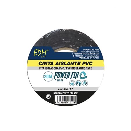 CINTA AISLANTE 20MX19MM NEGRA EDM - 47017