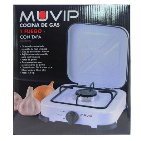 COCINA DE GAS 1 FUEGO BLANCA MUVIP - MV0193-3