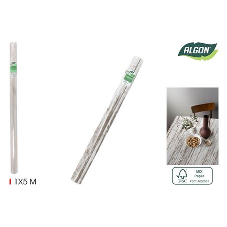 ROLLO MANTEL DE PAPEL 1 X 5 METROS EFECTO MADERA - BA12029976463.