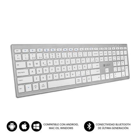 TECLADO BLUETOOTH 5.1 SLIM BLANCO / GRIS SUBBLIM - SUBKB-2PUE200