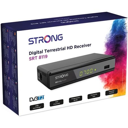 RECEPTOR TDT HD REPRODUCTOR - GRABADOR DVB-T2 STRONG - SRT8119-3