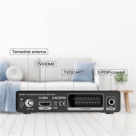 RECEPTOR TDT HD REPRODUCTOR - GRABADOR DVB-T2 STRONG - SRT8119-1
