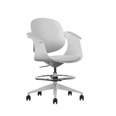 SILLA / TABURETE DE OFICINA TOP WORK GRIS CLARO CROMAD - CR1154