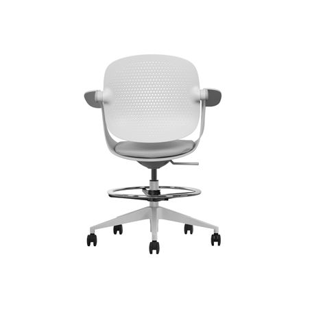 SILLA / TABURETE DE OFICINA TOP WORK GRIS CLARO CROMAD - CR1154-2
