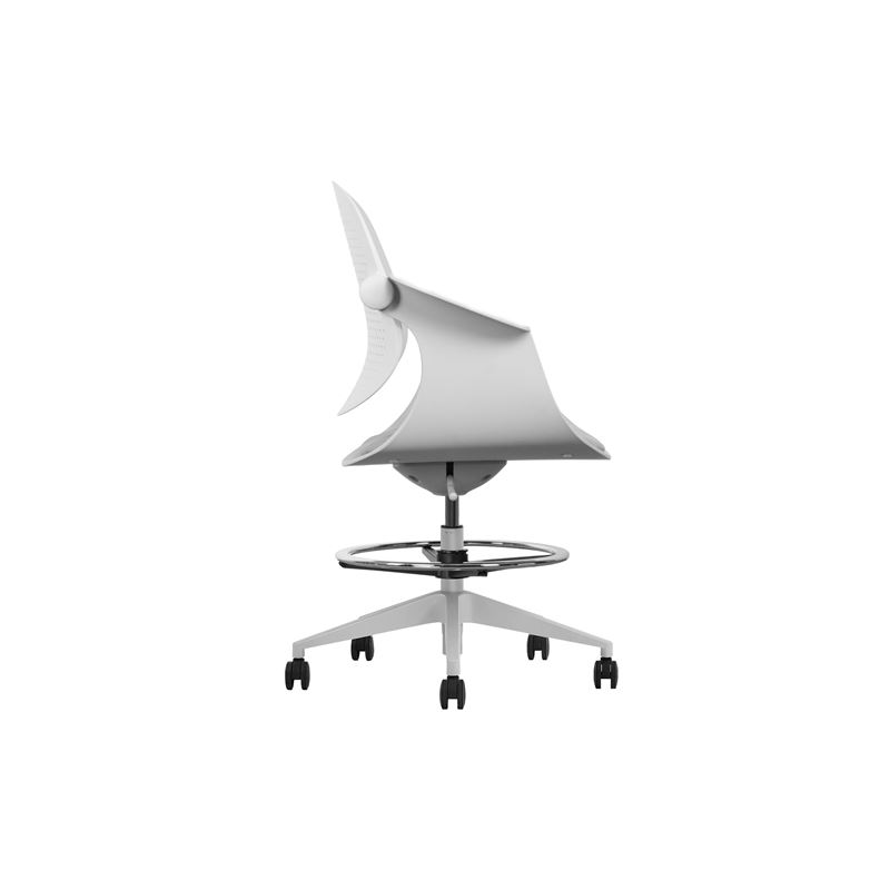 SILLA / TABURETE DE OFICINA TOP WORK GRIS CLARO CROMAD - CR1154-3